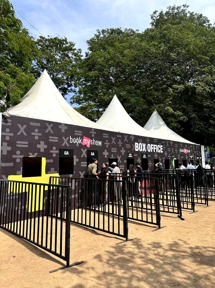 Ed Sheeran Mathematics Tour Mumbai concert grounds with decks and skyline